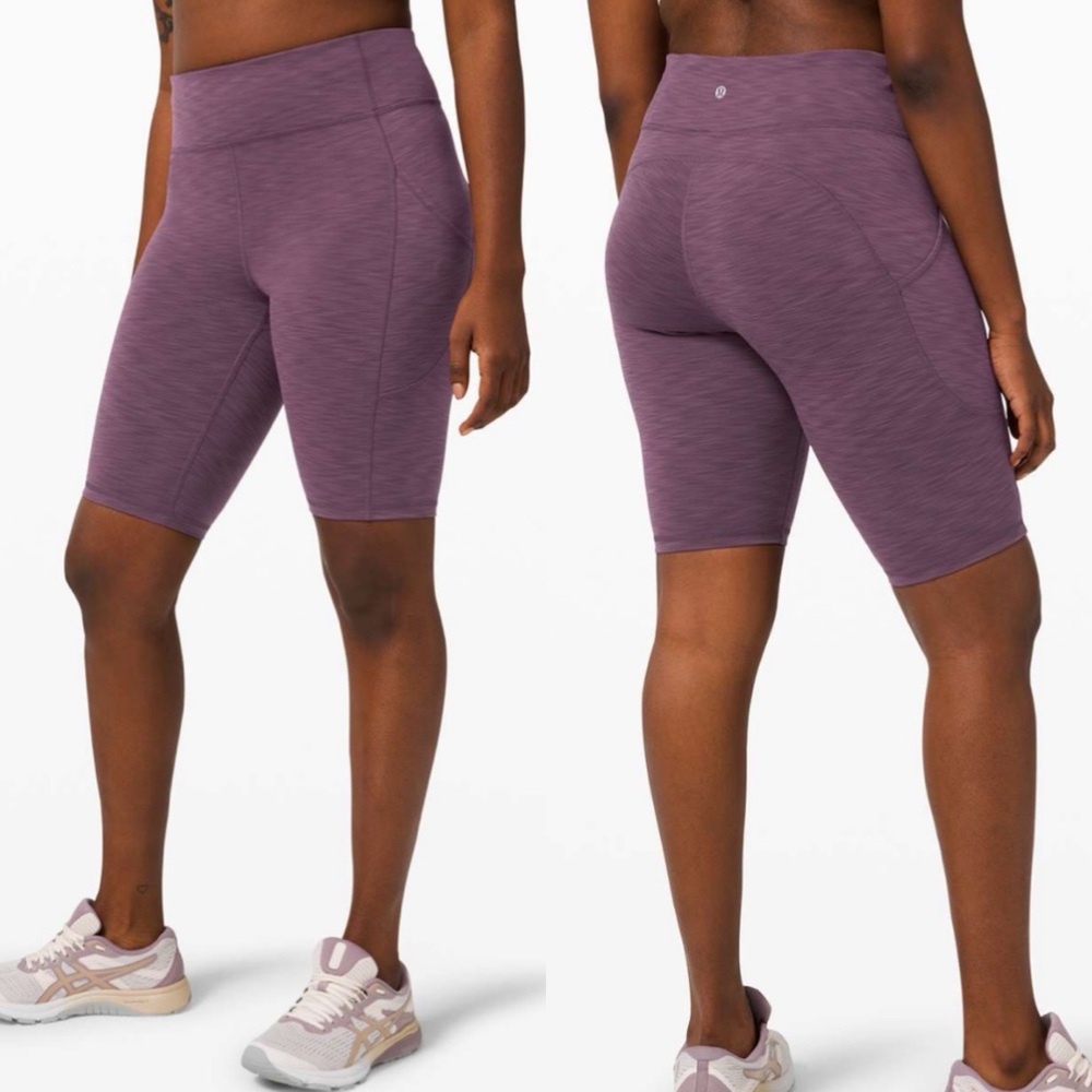 Lululemon Invigorate High-Rise Short 10" in Heathered Black Currant